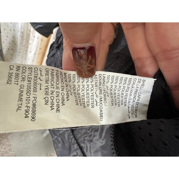 Bebe Sport Y2K Shiny Metal Black Side Arm Rouching Zip Up Motorcycle Jacket M - Picture 8 of 8